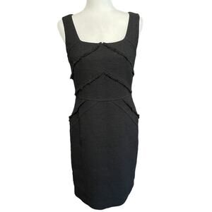 Lafayette 148 New York Black Bodycon Sleeveless Sheath Dress Size 4